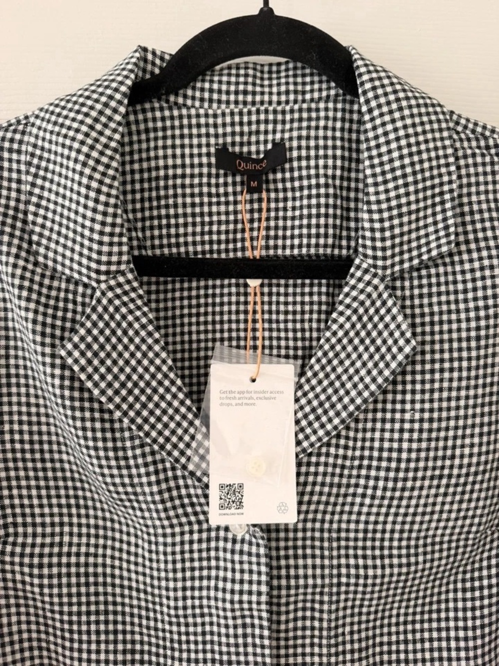 Quince Black and White Gingham Button-Down Shirt - Picture 2 of 4